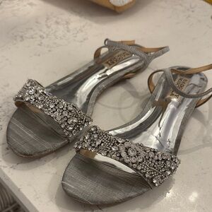 Badgley Mischka Glittering Silver Sandals